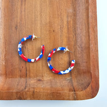 Load image into Gallery viewer, Camy Hoops - Red, White & Blue