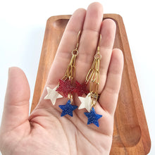 Load image into Gallery viewer, Firework Star Earrings - Red, White & Blue