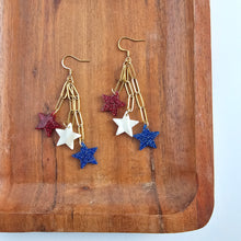 Load image into Gallery viewer, Firework Star Earrings - Red, White & Blue