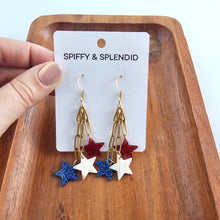 Load image into Gallery viewer, Firework Star Earrings - Red, White & Blue