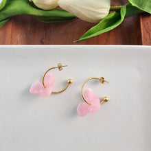 Load image into Gallery viewer, Magnolia Hoops - Pink