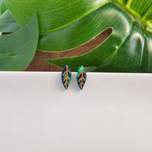 Load image into Gallery viewer, Leaf Studs - Dark Green