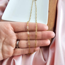 Load image into Gallery viewer, Luxe Gold Delicate Paper Clip Chain - 18"