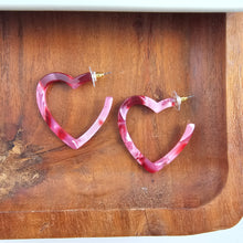 Load image into Gallery viewer, Heart Hoops - Strawberry Fizz