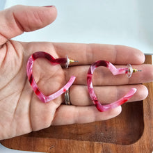 Load image into Gallery viewer, Heart Hoops - Strawberry Fizz
