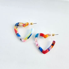 Load image into Gallery viewer, Mini Heart Hoops - Fiesta