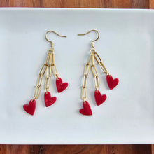 Load image into Gallery viewer, Heartstring Earrings - Red
