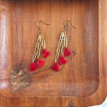 Load image into Gallery viewer, Heartstring Earrings - Red
