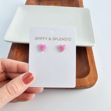 Load image into Gallery viewer, Hand Drawn Heart Studs - Bubblegum Bliss
