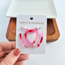 Load image into Gallery viewer, Heart Hoops - Strawberry Fizz