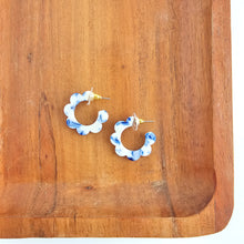 Load image into Gallery viewer, Flora Mini Hoops - Greek Goddess Blue