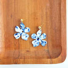 Load image into Gallery viewer, Petunia Earrings - Greek Goddess Blue