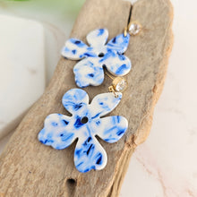 Load image into Gallery viewer, Petunia Earrings - Greek Goddess Blue