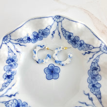 Load image into Gallery viewer, Flora Mini Hoops - Greek Goddess Blue