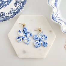 Load image into Gallery viewer, Petunia Earrings - Greek Goddess Blue
