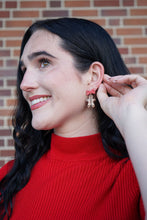 Load image into Gallery viewer, Bow Gingerbread Earrings - Red Shimmer