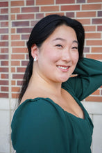 Load image into Gallery viewer, Snowman Studs - White Shimmer