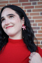 Load image into Gallery viewer, Bow Earrings - Red Shimmer