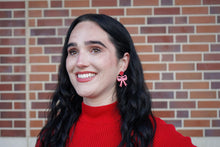 Load image into Gallery viewer, Bow Earrings - Red Shimmer