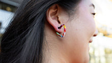 Load image into Gallery viewer, Mini Heart Hoops - Fiesta