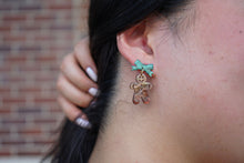 Load image into Gallery viewer, Bow Gingerbread Earrings - Green Shimmer