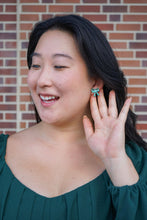 Load image into Gallery viewer, Bow Studs - Green Shimmer