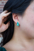 Load image into Gallery viewer, Christmas Tree Studs - Green Shimmer