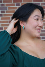 Load image into Gallery viewer, Christmas Tree Studs - Green Shimmer