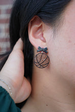 Load image into Gallery viewer, Bow Basketball Earrings