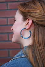 Load image into Gallery viewer, Cameron Hoops - Mocha & Blue