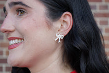 Load image into Gallery viewer, Bow Studs - White Shimmer