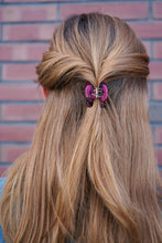 Load image into Gallery viewer, Claire Hair Claw Trio - Blue Tortoise, Snow Tortoise, and Fuchsia Tortoise