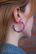Load image into Gallery viewer, Camy Hoops - Fuchsia Tortoise