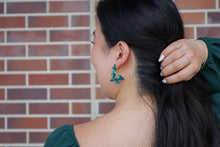 Load image into Gallery viewer, Christmas Tree Hoops - Dark Green