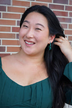 Load image into Gallery viewer, Christmas Tree Hoops - Dark Green