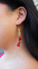 Load image into Gallery viewer, Heartstring Earrings - Red