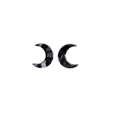 Load image into Gallery viewer, Moon Studs - Black