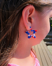 Load image into Gallery viewer, Mini Star Hoops - Red, White & Blue