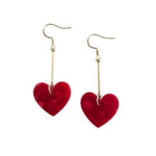 Load image into Gallery viewer, Mina Heart Earrings - Red