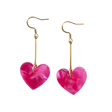 Load image into Gallery viewer, Mina Heart Earrings - Hot Pink