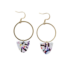 Load image into Gallery viewer, Iris Earrings Large - Marble Confetti