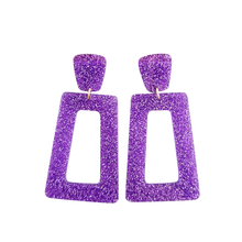 Load image into Gallery viewer, Avery Earrings - Purple Glitter
