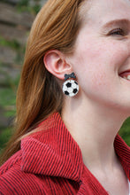 Load image into Gallery viewer, Bow Soccer Ball Earrings