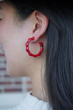 Load image into Gallery viewer, Scarlett Hoops - Crimson Red