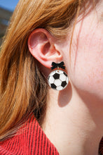 Load image into Gallery viewer, Bow Soccer Ball Earrings