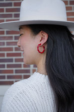 Load image into Gallery viewer, Scarlett Hoops - Crimson Red