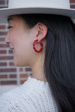 Load image into Gallery viewer, Scarlett Hoops - Crimson Red