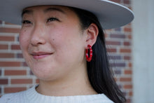 Load image into Gallery viewer, Scarlett Hoops - Crimson Red