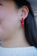 Load image into Gallery viewer, Scarlett Hoops - Crimson Red