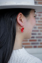 Load image into Gallery viewer, Magnolia Hoops - Poppy Red